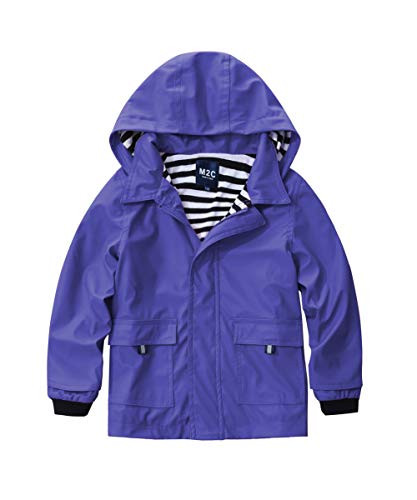 M2C Girls Hooded Waterproof Rain Jacket Cotton Lined Windbreaker 7 8 Purple