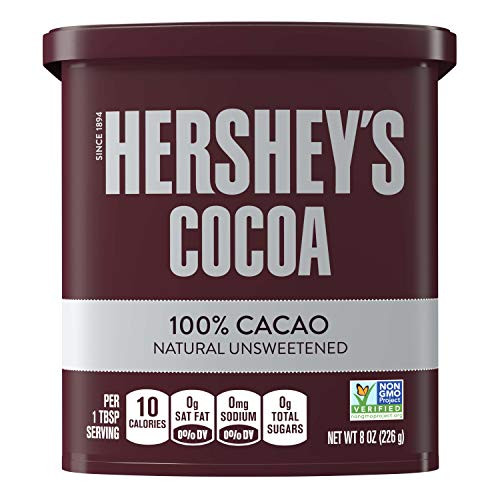 HERSHEY S Natural Unsweetened 100  Cocoa Baking supplies and Beverage Mix Gluten Free 8 Ounce Can  Pack of 6