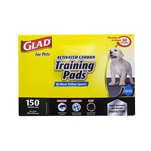 Glad for Pets Black Charcoal Puppy Pads   Puppy Potty Training Pads That ABSORB   NEUTRALIZE Urine Instantly   New   Improved Quality 150 count