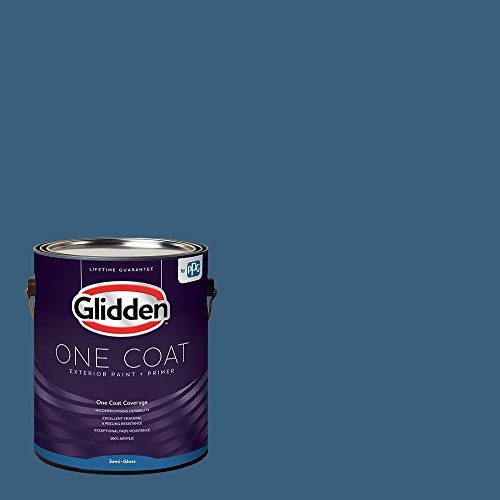 Glidden Exterior Paint   Primer  Blue Chinese Porcelain One Coat Semi Gloss 1 Gallon