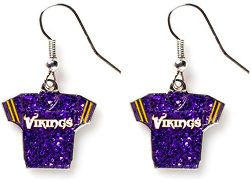 NFL Minnesota Vikings Glitter Jersey Earrings