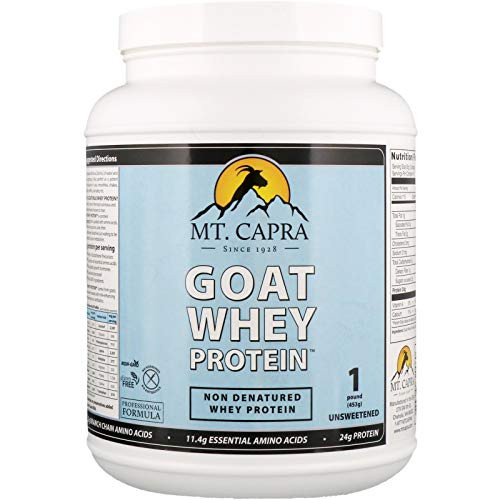 MT CAPRA SINCE 1928 Goat Whey Protein   Grass Fed Undenatured Whey Protein Powder from Pastured Goats High in Branch Chain Amino Acids Unsweetened   1 Pound