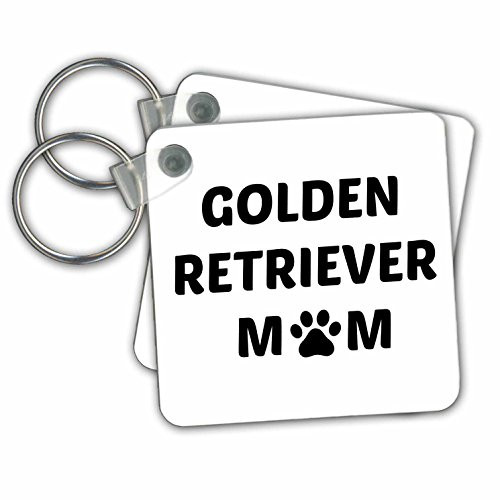 3dRose Golden Retriever Mom Picture of A Dog Paw On A White Background   Key Chains 225  x 225  Set of 2  kc 256553 1