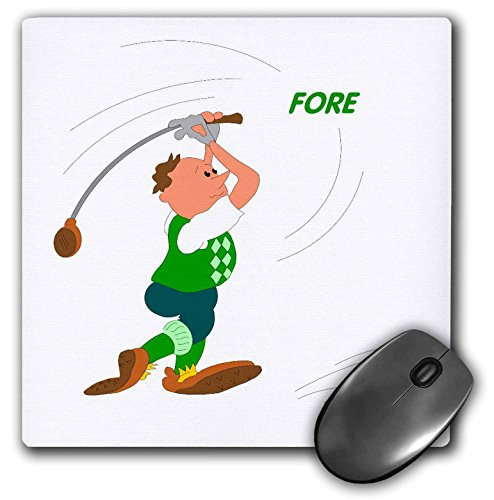 3dRose LLC 8 x 8 x 025 Inches Mouse Pad Golf Swing with Fore   mp 44811 1