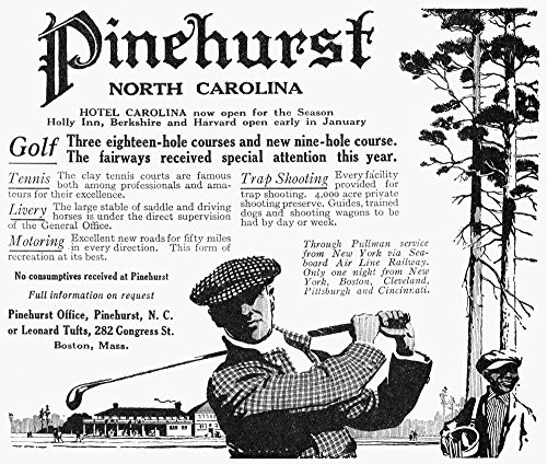 Golf Pinehurst 1916 Nadvertisement For Pinehurst Country Club In North Carolina From An American Magazine Of 1916 Poster Print by  18 x 24