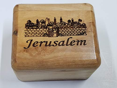 Bethlehem Gifts TM Handcarved Holy Land Olive Wood Rosary Jewelry Box Jerusalem City View Bethlehem Gifts TM Handcarved Holy Land Olive Wood Rosary Jewelry Box Jerusalem City View