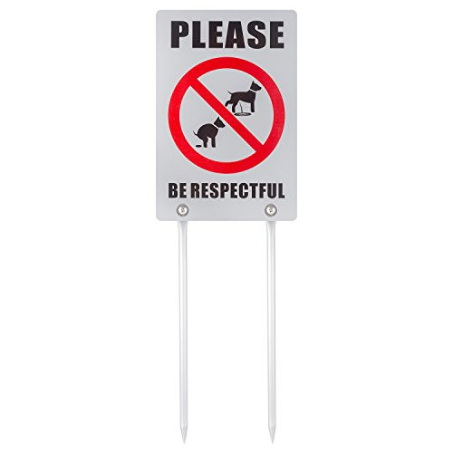 Kichwit Double Sided No Dog Poop Yard Sign Please Be Respectful Sign All Metal Construction No Dog Pooping or Peeing Sign Sign Measures 79 x 118 14 Long Metal Stakes Included Kichwit Double Sided No Dog Poop Yard Sign Please Be Respectful Sign All Metal Construction No Dog Pooping or Peeing Sign Sign Measures 79 x 118 14 Long Metal Stakes Included
