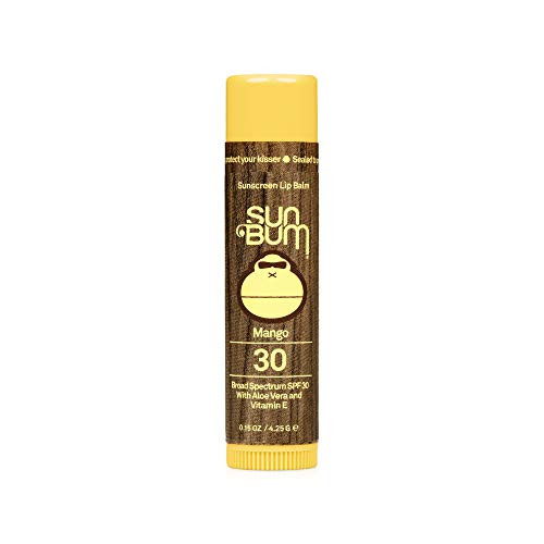 Sun Bum SPF 30 Sunscreen Lip Balm   Vegan and Cruelty Free Broad Spectrum UVA UVB Lip Care with Aloe and Vitamin E for Moisturized Lips   Mango Flavor  15 oz 015 Ounce Model 20 46026