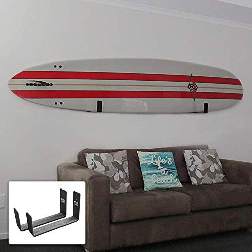 BPS Minimalist SUP Board Alloy Wall Rack  SUP Wall Mount Racks Paddleboard Rack for Garage Shop Office Home Living Room and Garden   Quick and Easy to Install  Charcoal Black