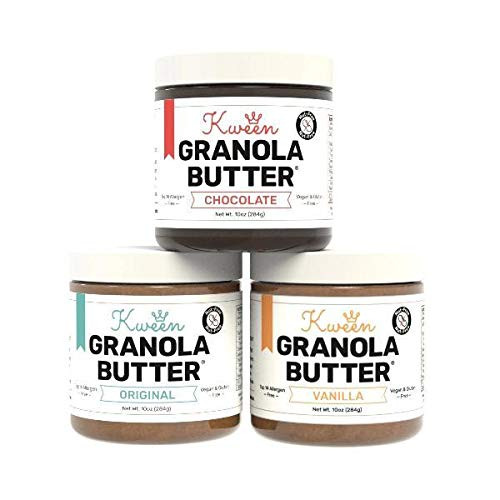 Kween Granola Butter Variety 3 Pack   Original Chocolate Vanilla   Nut free Allergen free Vegan