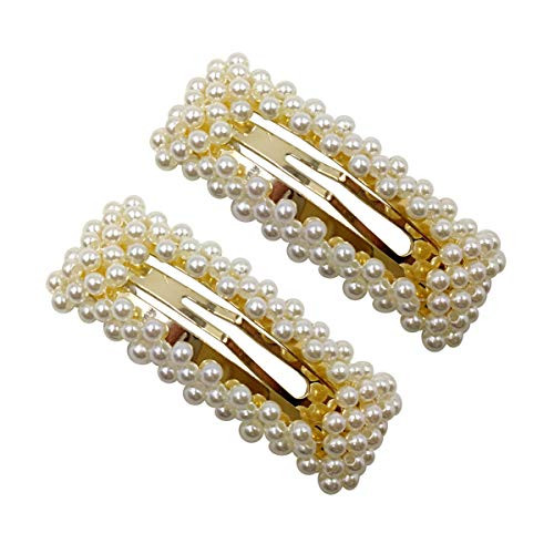 Numblartd 2Pcs Women Artificial Pearl Alloy Barrettes Hairgrip BB Hair Clips Pins Fashion Simple Sweet Side Clamp Hairpin Hair Accessories for Wedding Bridal Rectangle Gold Numblartd 2Pcs Women Artificial Pearl Alloy Barrettes Hairgrip BB Hair Clips Pins Fashion Simple Sweet Side Clamp Hairpin Hair Accessories for Wedding Bridal Rectangle Gold