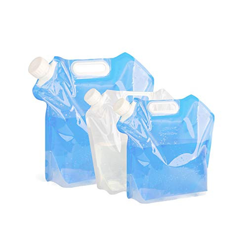 KMAKII 5 10 litres Collapsible Water Container BPA Free Plastic Water ContainerOutdoor Folding Water Bag for Sport Camping Riding Mountaineer Two 5L Water Bag 10L Water Bag