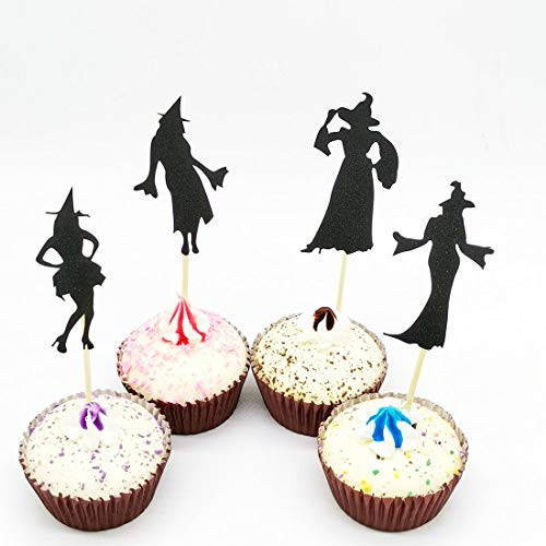 Paity 24Pieces Witch Halloween Cupcake Topper Decoration Cake Halloween Cupcake Picks for Halloween Party Decorations Paity 24Pieces Witch Halloween Cupcake Topper Decoration Cake Halloween Cupcake Picks for Halloween Party Decorations