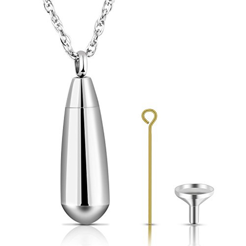 XIUDA Carved Teardrop Keepsake Ashes Necklace Urn Pendant Cremation Memorial Jewelry XIUDA Carved Teardrop Keepsake Ashes Necklace Urn Pendant Cremation Memorial Jewelry