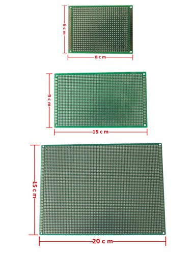 MDW DIY Multi Sized  15x20CM9x15CM and 6x8CM  Double Side Prototype PCB Universal Printed Circuit Board  Green