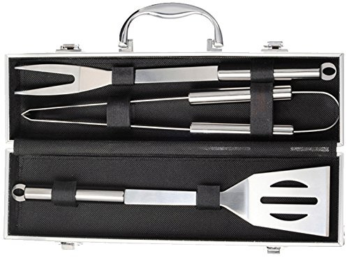 Campus Merchandise NCAA East Tennessee State Buccaneers Grill Master BBQ Set  3 Piece  One Size Silver