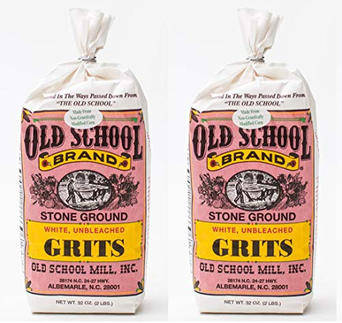 Old School Brand Stone Ground White Corn Grits Non GMO 32 ounces Pack of 2 Old School Brand Stone Ground White Corn Grits Non GMO 32 ounces Pack of 2