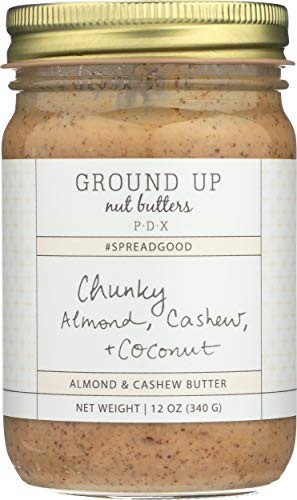 Ground Up Gluten Free Peanut Free Dairy Free Handmade Almond and Cashew Chunky Nut Butter With Almonds Cashews and Coconut  All Real Clean Ingredients with No Additives