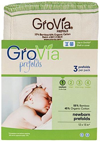 GroVia Reusable Organic Cotton Prefold Baby Cloth Diaper  Size 1