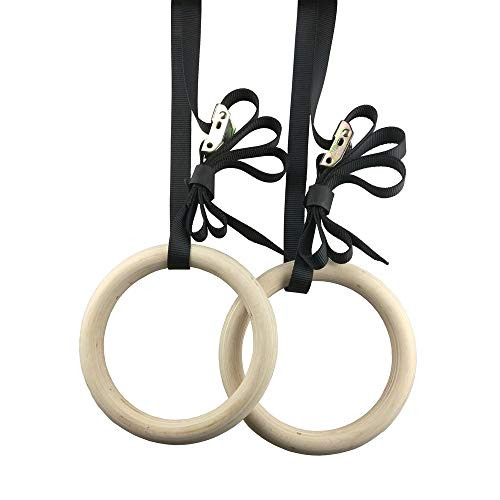 Gym Rings Wood Gymnastic Rings 1100lbs with 15ft Adjustable Straps Heavy Duty Gym Equipment for Cross Training Workout Strength Training Gymnastics Fitness Pull Ups and Dips 125 inch Gym Rings Wood Gymnastic Rings 1100lbs with 15ft Adjustable Straps Heavy Duty Gym Equipment for Cross Training Workout Strength Training Gymnastics Fitness Pull Ups and Dips 125 inch