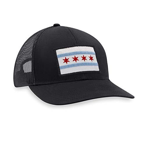 Chicago Flag Hat  Chicago Trucker Hat CHI Baseball Cap Snapback Golf Hat  Black