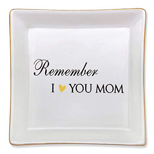 Mom Birthday Gifts for Any Mom from Daughter Son   Mothers Day Christmas Thanksgiving Valentine Birthday Gifts for Mom   Remember I Love You Mom Decorative Ceramic Trinket Dish Ring Jewelry Tray