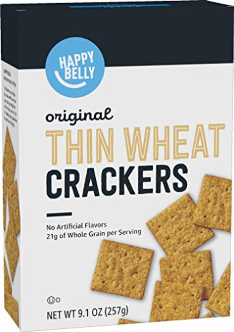 Amazon Brand Happy Belly Original Thin Wheat Crackers 91 Ounce Amazon Brand Happy Belly Original Thin Wheat Crackers 91 Ounce