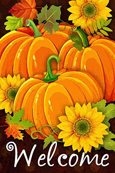 Texupday Welcome Fall Pumpkins Sunflowers Decoration Garden Flag Autumn Outdoor Flag 12 x 18 Texupday Welcome Fall Pumpkins Sunflowers Decoration Garden Flag Autumn Outdoor Flag 12 x 18