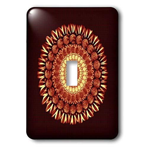 3dRose lsp 31688 1 Harvest orange floral mandala on burnt sienna background Toggle Switch Multi Color
