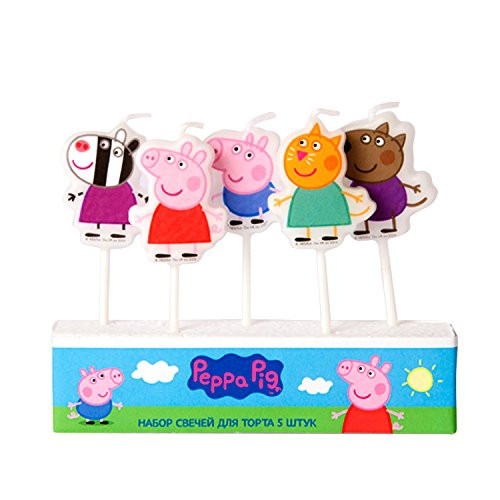 Molded Pick Candle Set of 5 Birthday Party Supplies Cake Cupcake Topper Decoration