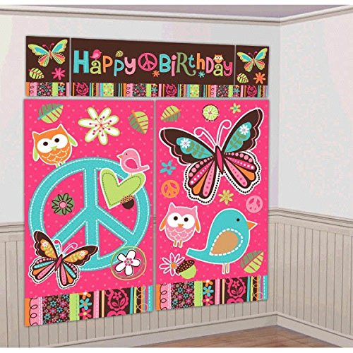 amscan Scene Setters Wall Decorating Kit   Hippie Chick Collection   Birthday