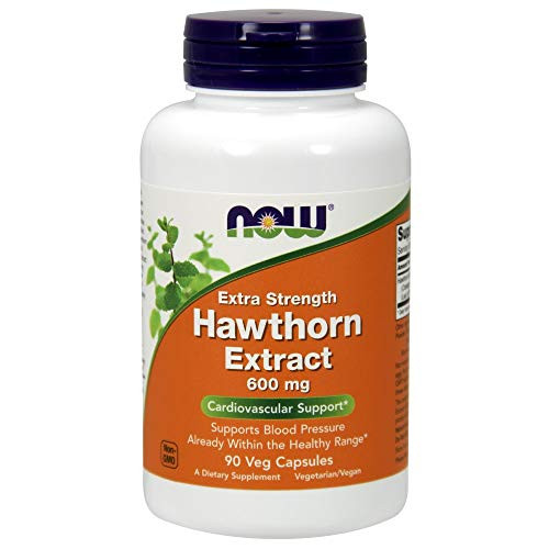 NOW Supplements Hawthorn Extract 600 mg Extra Strength Cardiovascular Support* 90 Veg Capsules