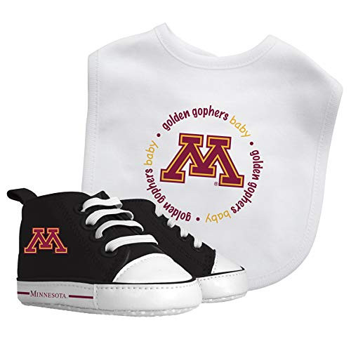 Baby Fanatic NCAA Legacy Infant Gift Set Minnesota Golden Gophers 2Piece Set  Bib   PRE Walkers   UMN30002