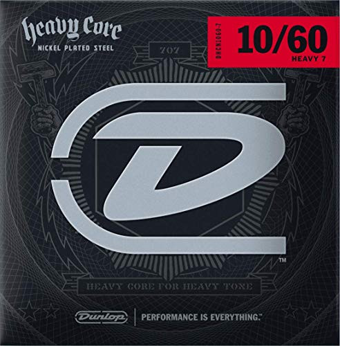 Dunlop DHCN1060 Heavy Core Nickel Wound Guitar Strings Heavy 010060 7 Strings Set