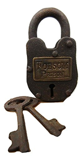 Prison Lock Padlock Antique Finish w Keys Folsom Prison Prison Lock Padlock Antique Finish w Keys Folsom Prison