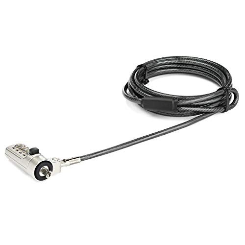 StarTechcom Laptop Cable Lock   4 Digit Resettable Combination Lock   for Wedge Security Slot   65    2 m Steel Cable  LTLOCKNBL