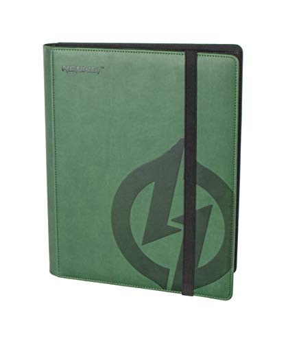 Baseball Card Binder Pokemon Card Holder 9 Pocket Album with Elastic Strap Band Closure Holds 360 MTG Game Standard Sized Trading Cards Premium PU  Green