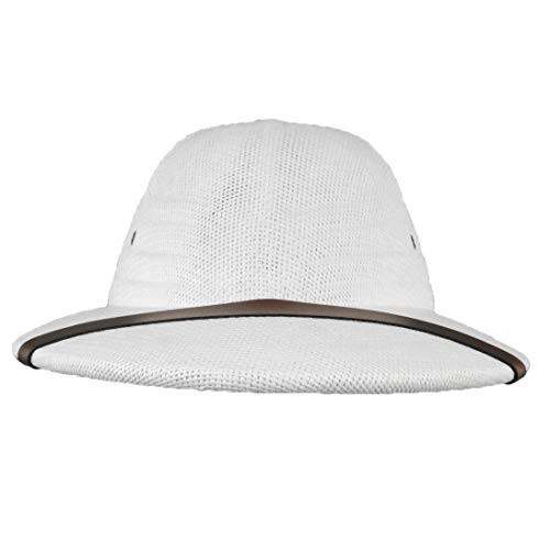 White Seagrass Pith Safari Jungle Helmet Hat
