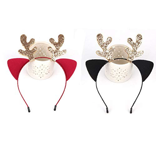 2PCS Christmas Headband Hair Hoop Elk Antlers Cat Ear Glitter Hair bands Hair Accessories Headdress for Christmas Decorations Party Supplies 2PCS Christmas Headband Hair Hoop Elk Antlers Cat Ear Glitter Hair bands Hair Accessories Headdress for Christmas Decorations Party Supplies