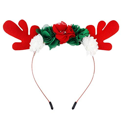 Christmas Headband Hair Hoop for Women Girls Elk Antlers Flower with Artificial Diamond Hair bands Hair Accessories Headdress for Christmas Decorations Party Supplies Christmas Headband Hair Hoop for Women Girls Elk Antlers Flower with Artificial Diamond Hair bands Hair Accessories Headdress for Christmas Decorations Party Supplies