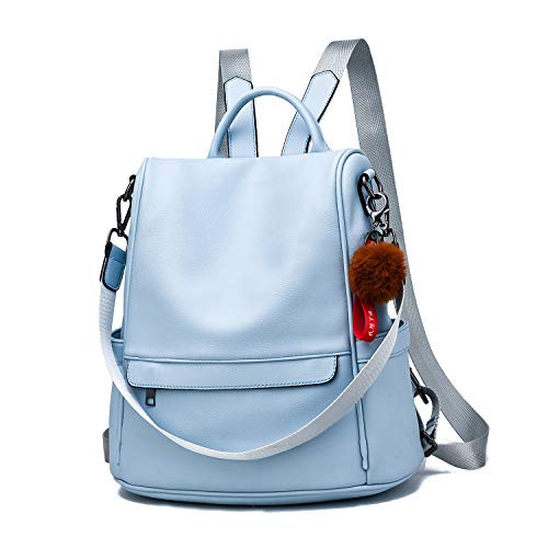 Women Backpack Purse PU Leather Anti theft Casual Shoulder Bag Fashion Ladies Satchel Bags Blue Women Backpack Purse PU Leather Anti theft Casual Shoulder Bag Fashion Ladies Satchel Bags Blue
