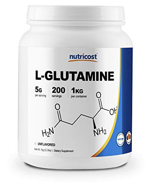Nutricost L Glutamine Powder 1 KG Pure L Glutamine 5000mg per Serving Non GMO Gluten Free Nutricost L Glutamine Powder 1 KG Pure L Glutamine 5000mg per Serving Non GMO Gluten Free