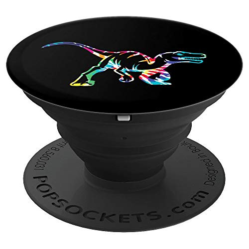 Fun Hippie Rainbow Tie Dye Raptor Dinosaur PopSockets Grip and Stand for Phones and Tablets Fun Hippie Rainbow Tie Dye Raptor Dinosaur PopSockets Grip and Stand for Phones and Tablets