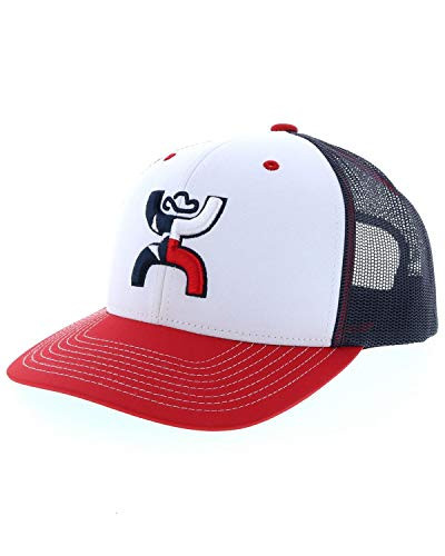 HOOey Texican Adjustable Snapback Hat  White Blue