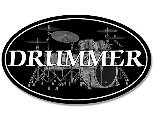 American Vinyl Oval Drummer Sticker  Drums Band Decal Music Musician American Vinyl Oval Drummer Sticker  Drums Band Decal Music Musician