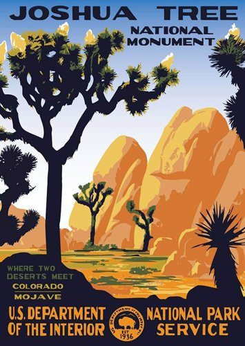 American Vinyl Joshua Tree Poster Art Bumper Sticker  rv National Park Hike ca