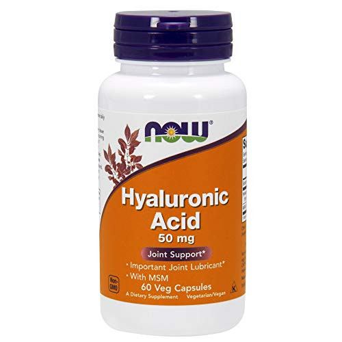 NOW Supplements Hyaluronic Acid 50 mg with MSM Joint Support* 60 Veg Capsules NOW Supplements Hyaluronic Acid 50 mg with MSM Joint Support* 60 Veg Capsules