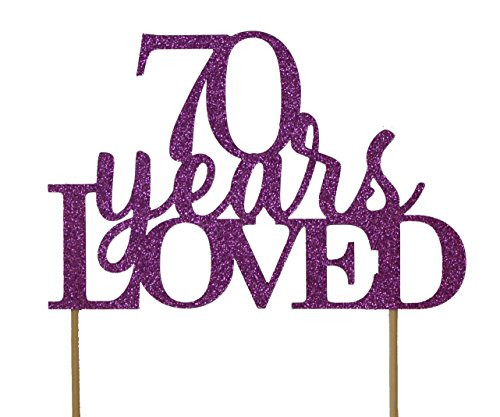 All About Details Purple 70 Years Loved Cake Topper 6 x 8