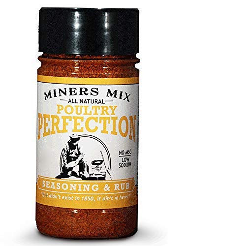 Miners Mix Poultry Perfection for Oven Roasted BBQ Grilled Smoked or Deep Fried Chicken or Thanksgiving Turkey A Low Salt All Natural and No MSG Gourmet Seasoning Blend 52 Oz Jar