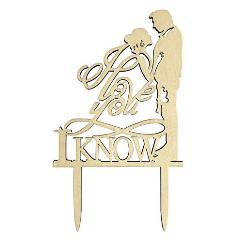 I Love You I Know Cake Topper Star Wars Theme Wedding Cake Topper Han and Leia Cake Topper Wood Cake Topper